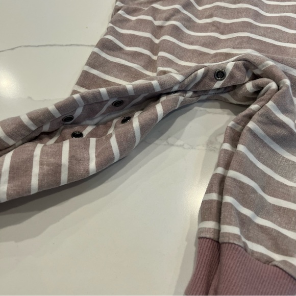 MILES‎ THE LABEL BABY Long Sleeve Striped Romper, Pink, 18m - Picture 4 of 7